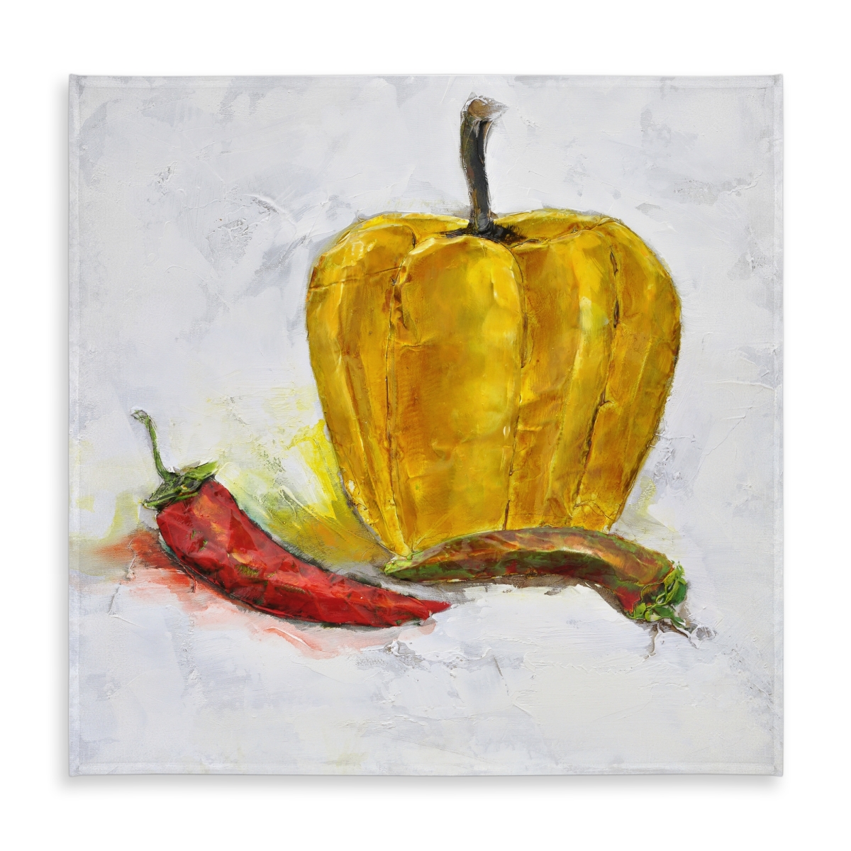 Picture of Begin Home Decor C1TC5858NAOZZI 58 x 58 in. Peppers Yellow Tablecloth - Indoor & Outdoor Kitchen Decor