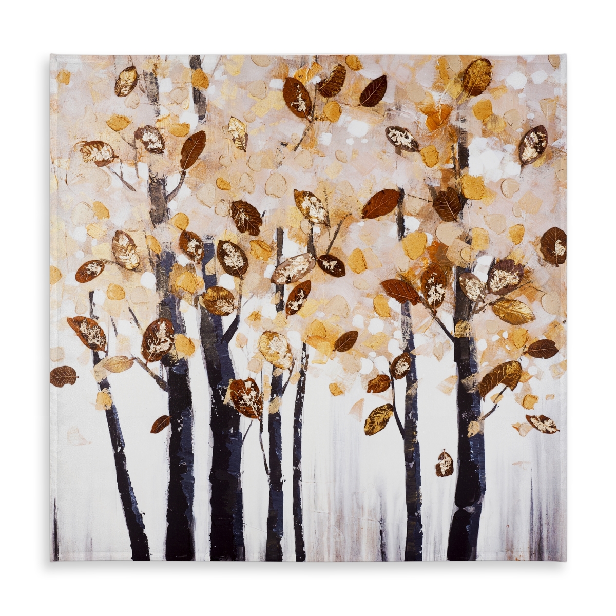Picture of Begin Home Decor C1TC5858QZPYO0 58 x 58 in. Texturized Leaves Trees Tablecloth - Indoor & Outdoor Home Decor