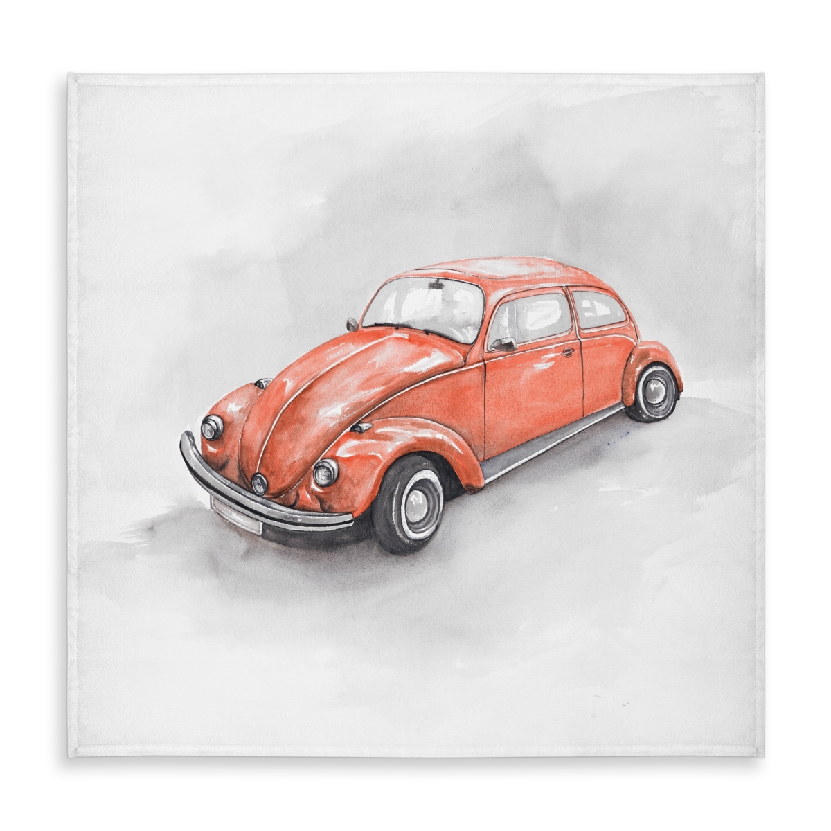 Picture of Begin Home Decor C1TC58585RWSMK 58 x 58 in. Vintage Red Beetle Tablecloth - Car Decor Indoor & Outdoor