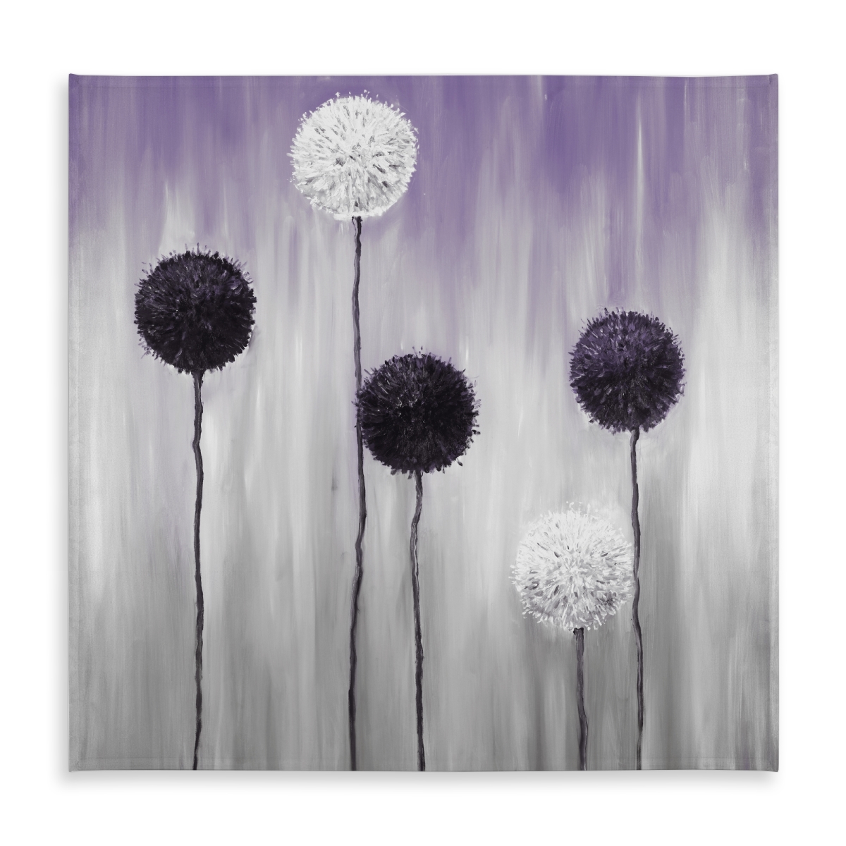 Picture of Begin Home Decor C1TC5858S0AZZG 58 x 58 in. Contemporary White Tablecloth - Purple & White Allium Flowers