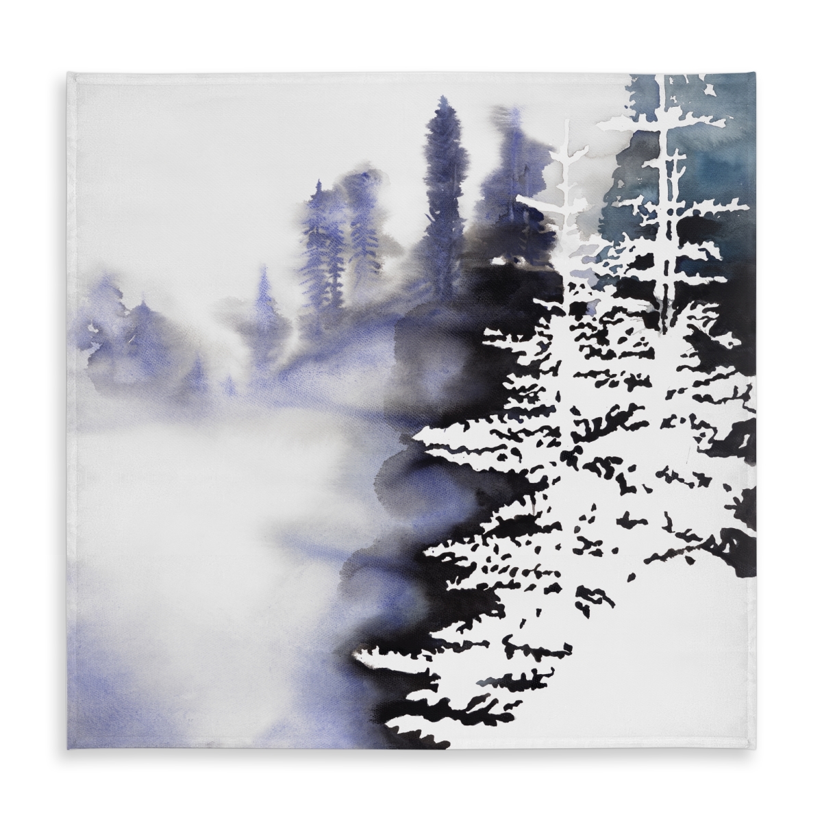 Picture of Begin Home Decor C1TC5858JGGS2V 58 x 58 in. Silhouette of A Forest Blue Tablecloth - Indoor & Outdoor Decor