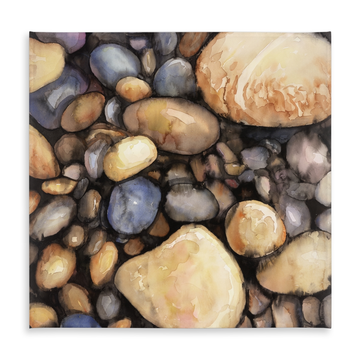 Picture of Begin Home Decor C1TC5858MCMYA3 58 x 58 in. Shapes Blue Marine Tablecloth - Small Pebbles Design Decor