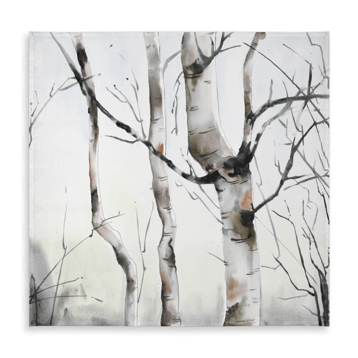 Picture of Begin Home Decor C1TC58588LS8TV 58 x 58 in. Minimalist Brown Tablecloth - Three Birches Trees Decor