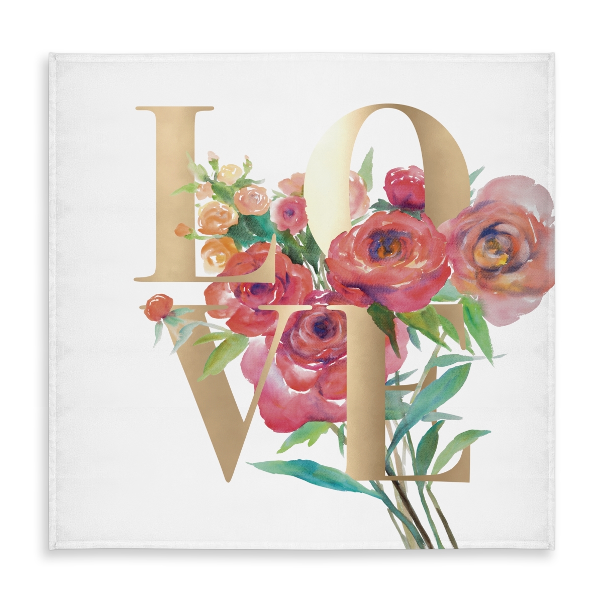 Picture of Begin Home Decor C1TC5858X6PRU1 58 x 58 in. Pink Love Gold Tablecloth - Inspirational Bedroom & Patio Decor