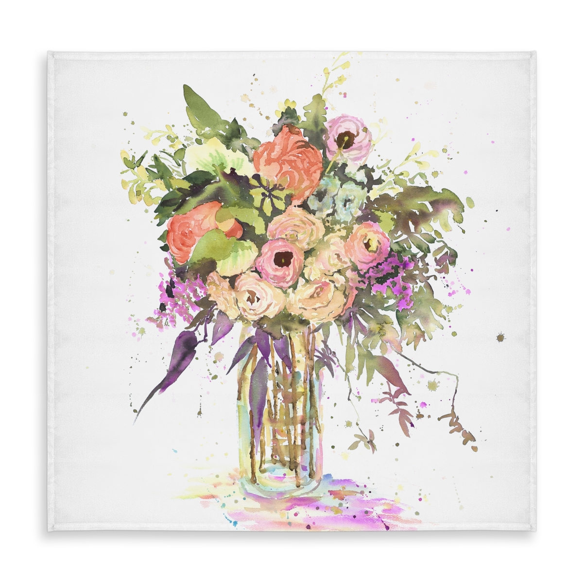 Picture of Begin Home Decor C1TC5858HGWYBR 58 x 58 in. Romantic Bouquet Tablecloth - Indoor Outdoor Home Decor