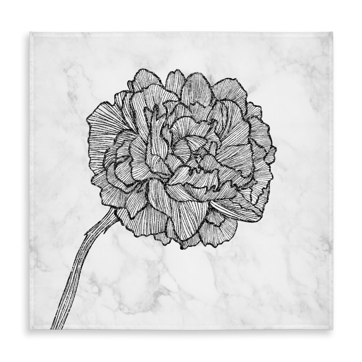 Picture of Begin Home Decor C1TC5858O2LQW2 58 x 58 in. Bright Peony Monochrome White Tablecloth - Indoor & Outdoor Decor