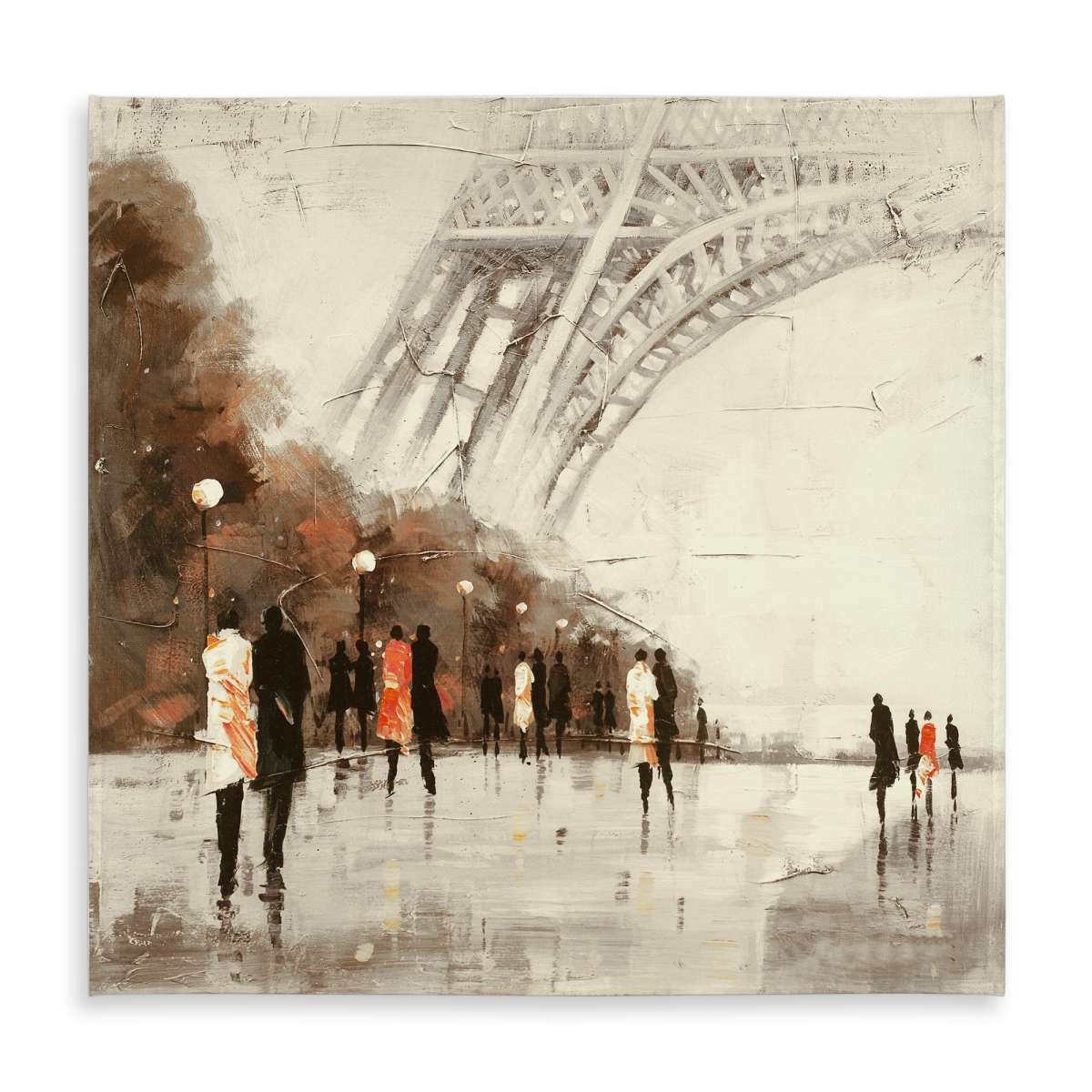 Picture of Begin Home Decor C1TC58588EP8LB 58 x 58 in. Brown Street Scenery Tablecloth - Eiffel Tower Home Decor