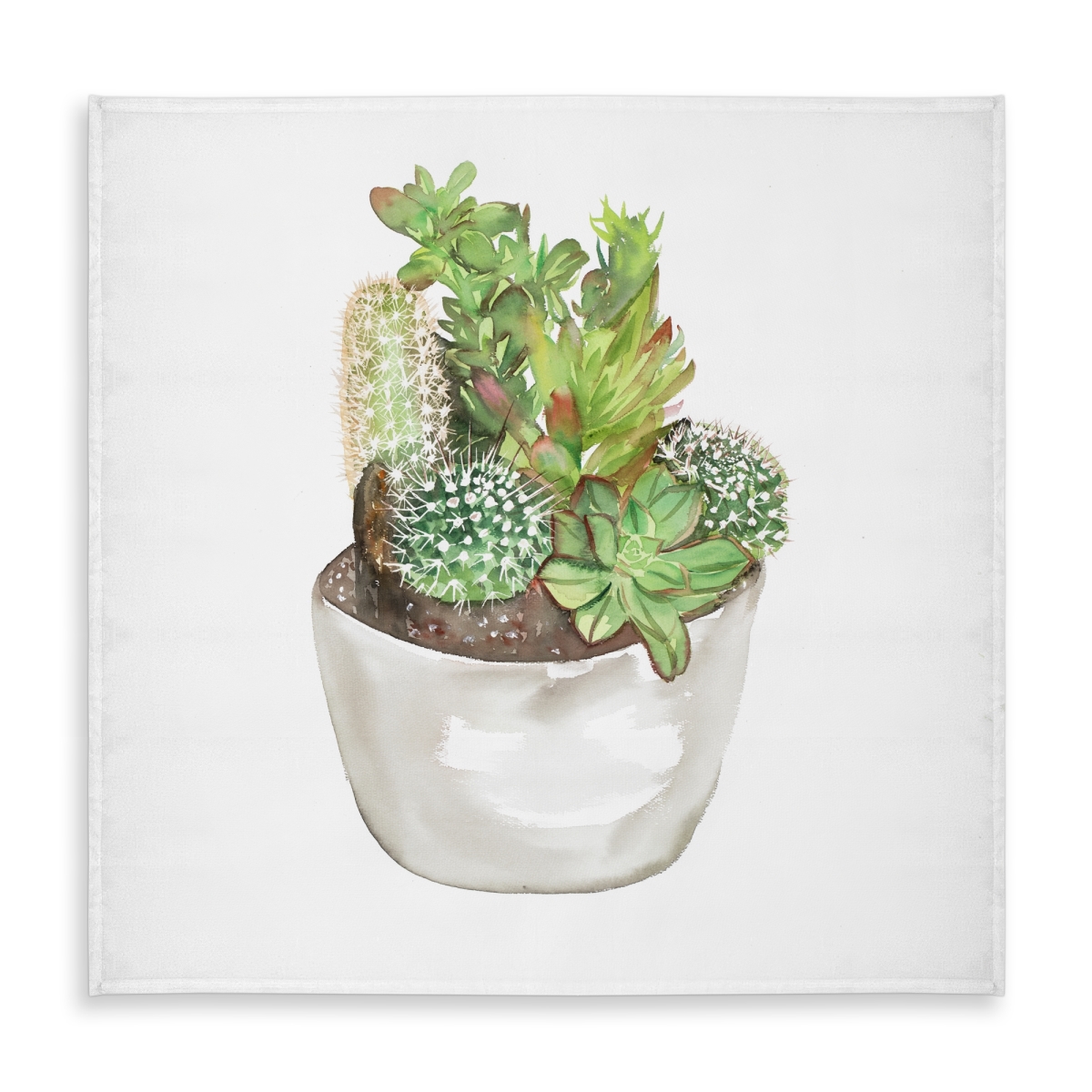 Picture of Begin Home Decor C1TC5858A8INZ4 58 x 58 in. Cactus Assortment Tablecloth - White Exotic Floral Decor