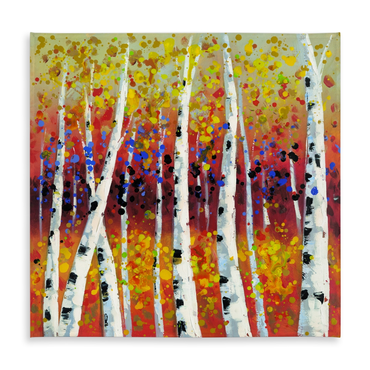 Picture of Begin Home Decor C1TC58580BGIAQ 58 x 58 in. Colored Birches Tablecloth - Indoor & Outdoor Home Decor
