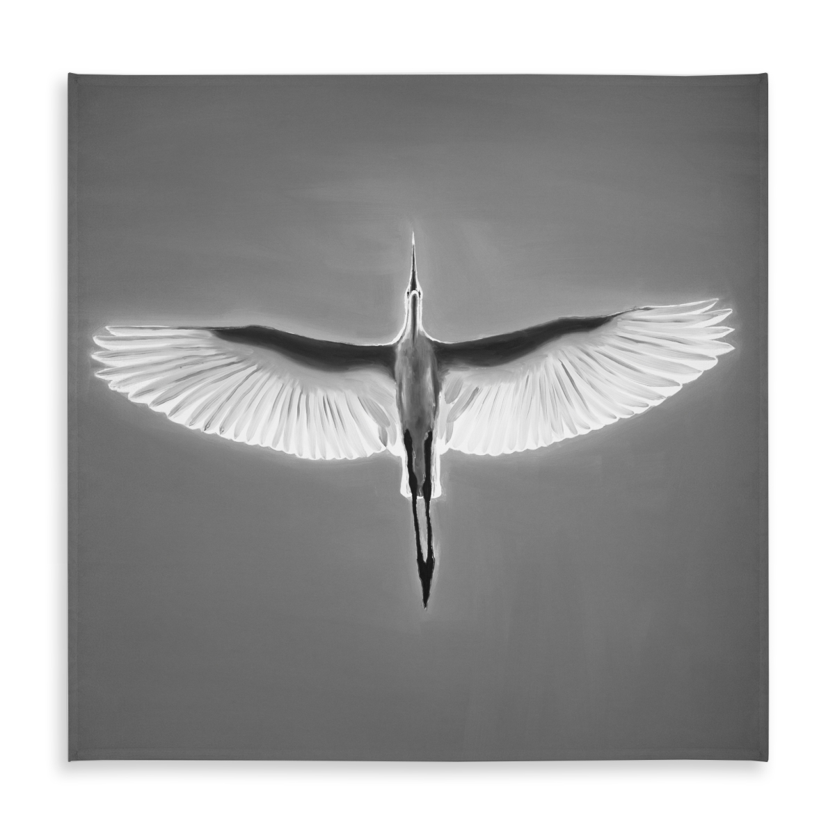 Picture of Begin Home Decor C1TC5858YG0SGA 58 x 58 in. Monochrome Bird Tablecloth - Great Blue Heron in Flight Decor