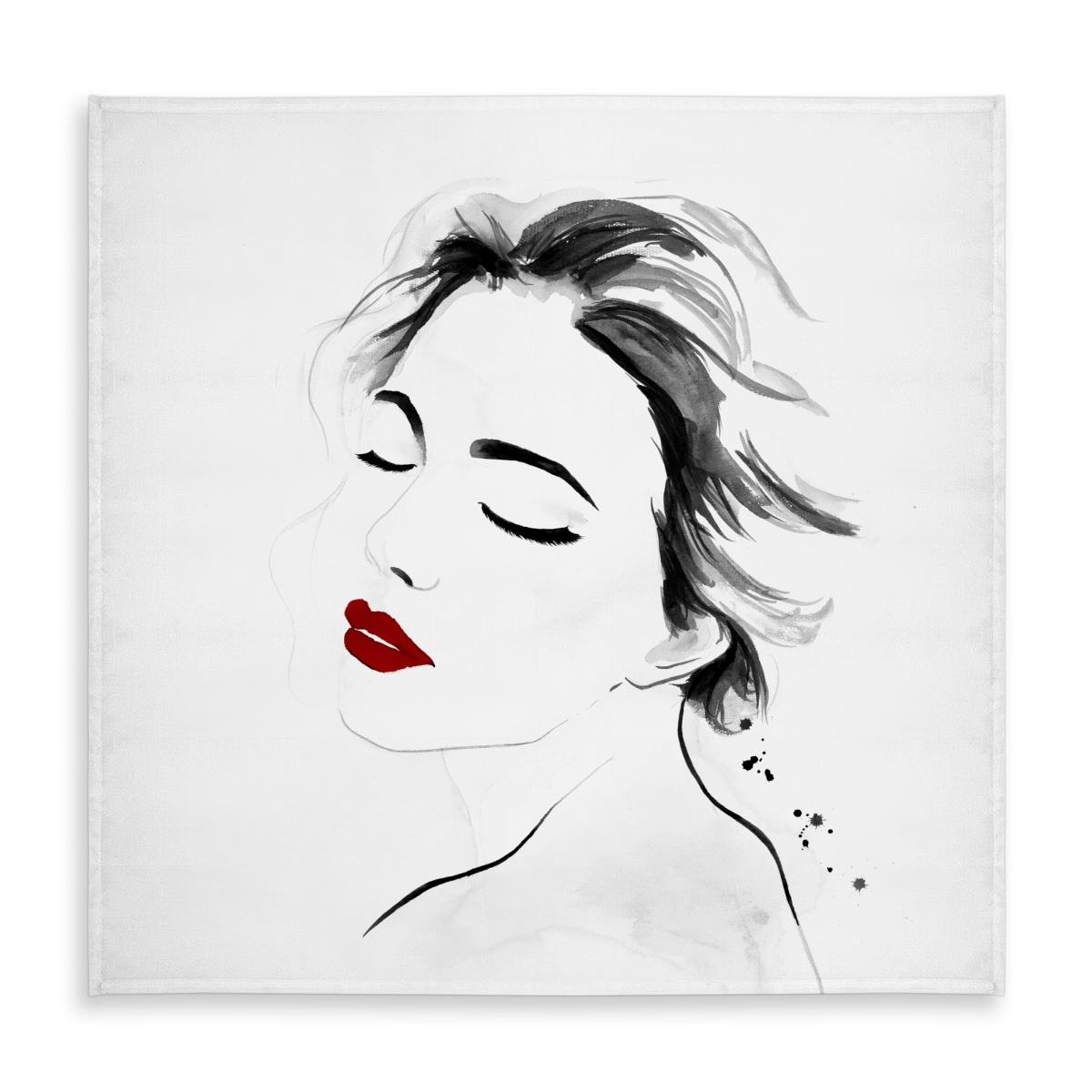 Picture of Begin Home Decor C1TC5858UJU7CT 58 x 58 in. White Beauty Figurative Tablecloth - Right Side Watercolor Lady