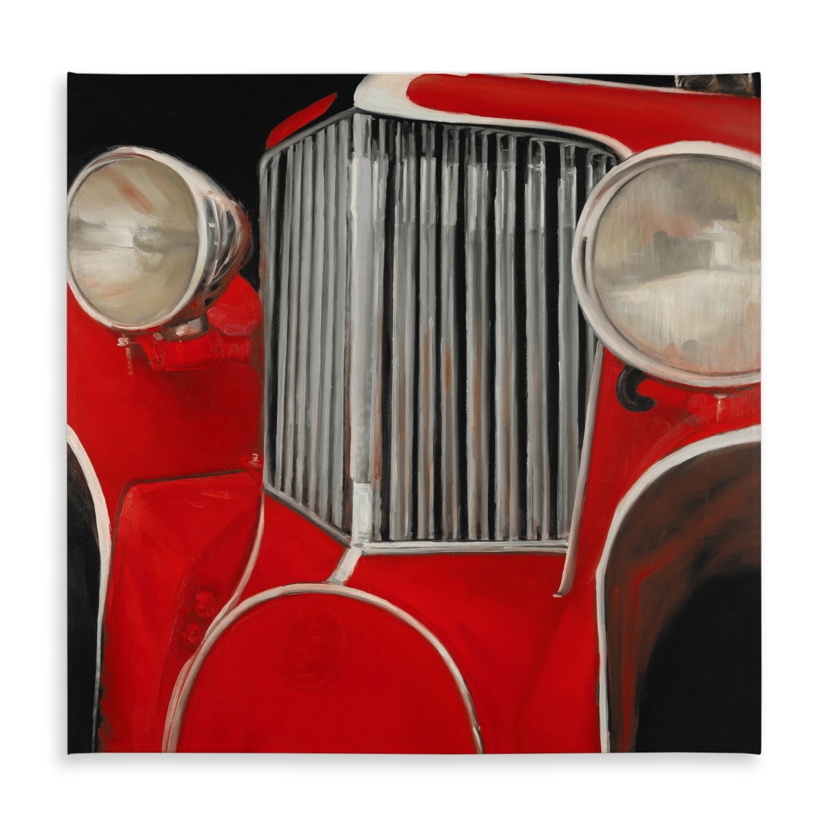 Picture of Begin Home Decor C1TC585829IDC3 58 x 58 in. Vintage Gray Tablecloth - Car of the 50s - Indoor & Outdoor Decor