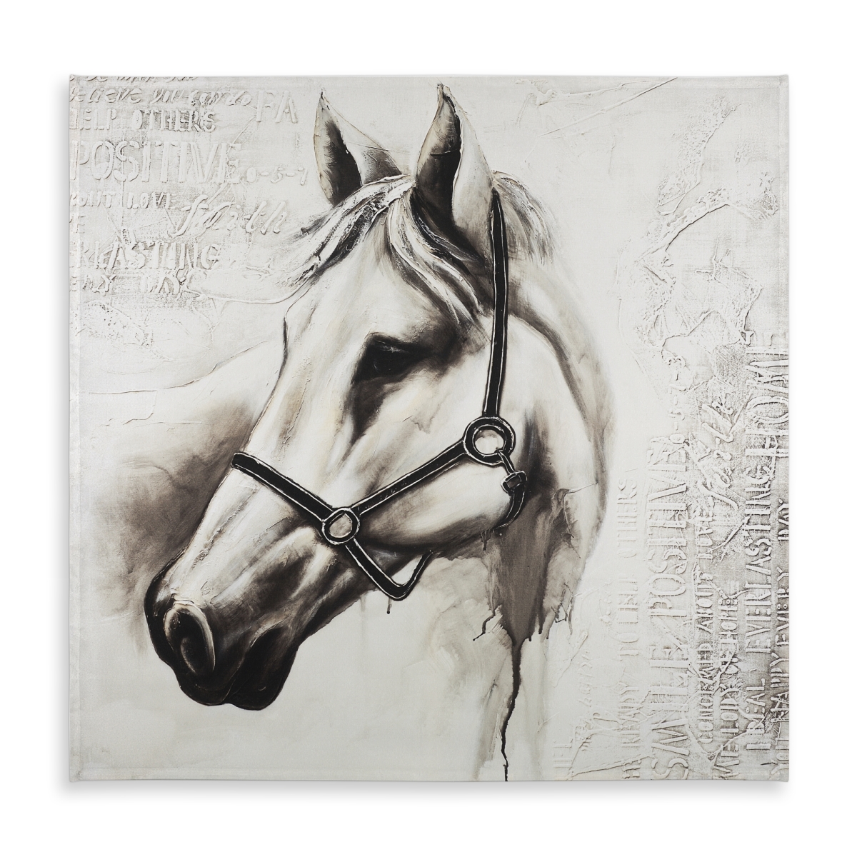 Picture of Begin Home Decor C1TC5858OZYF2C 58 x 58 in. Flicka the White Horse Tablecloth - Minimalist Home Decor