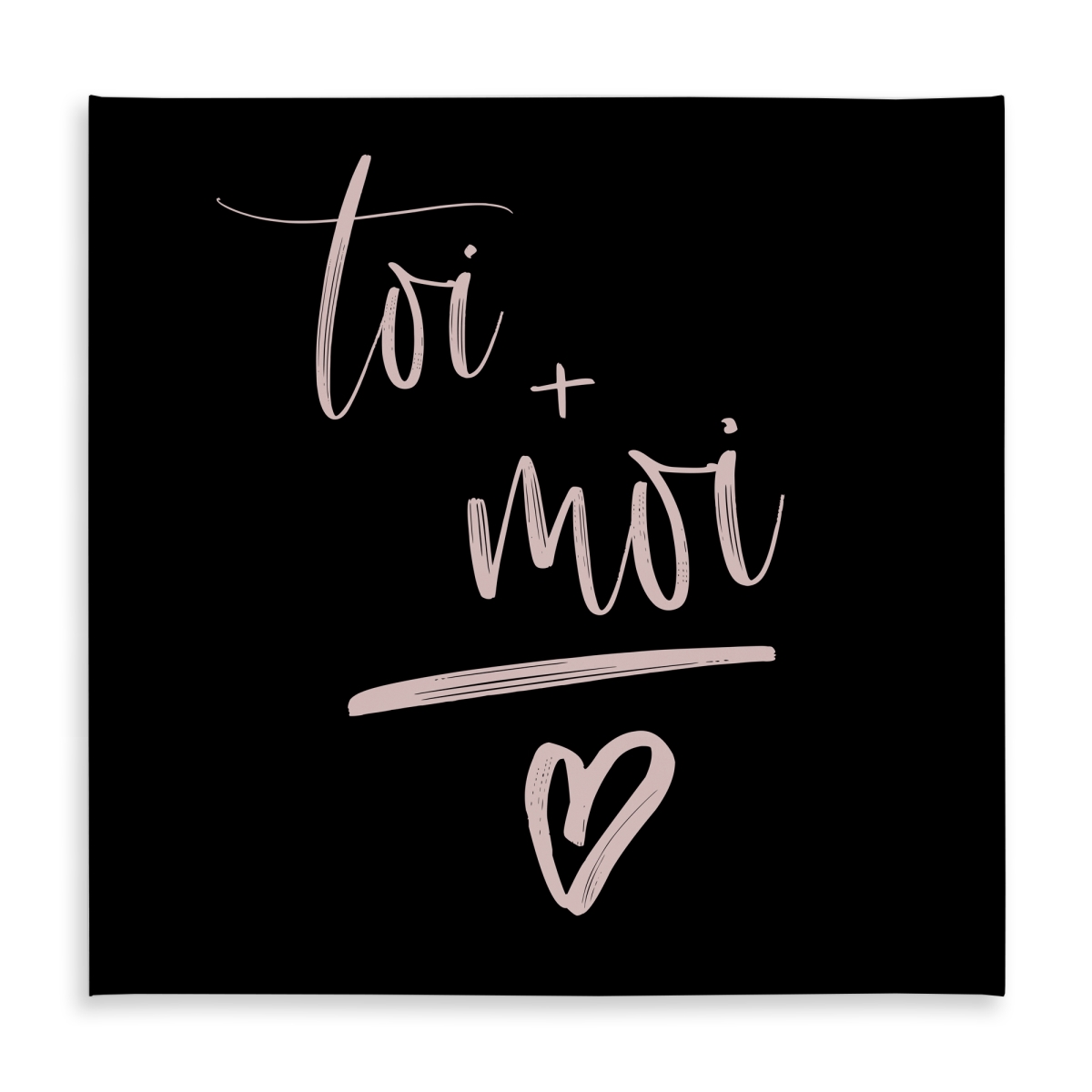 Picture of Begin Home Decor C1TC5858UKBURG 58 x 58 in. You Plus Me Black Quotes Tablecloth - Modern Home & Outdoor Decor