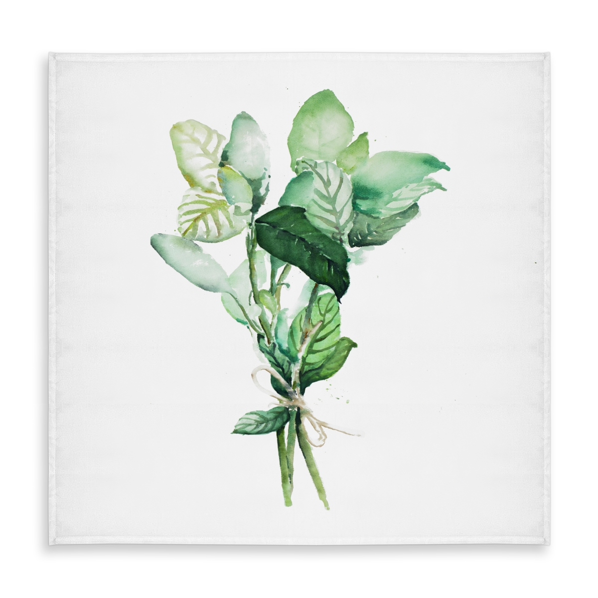 Picture of Begin Home Decor C1TC5858F5W437 58 x 58 in. Tied Up Basil Leaves Tablecloth - Indoor Outdoor Decor