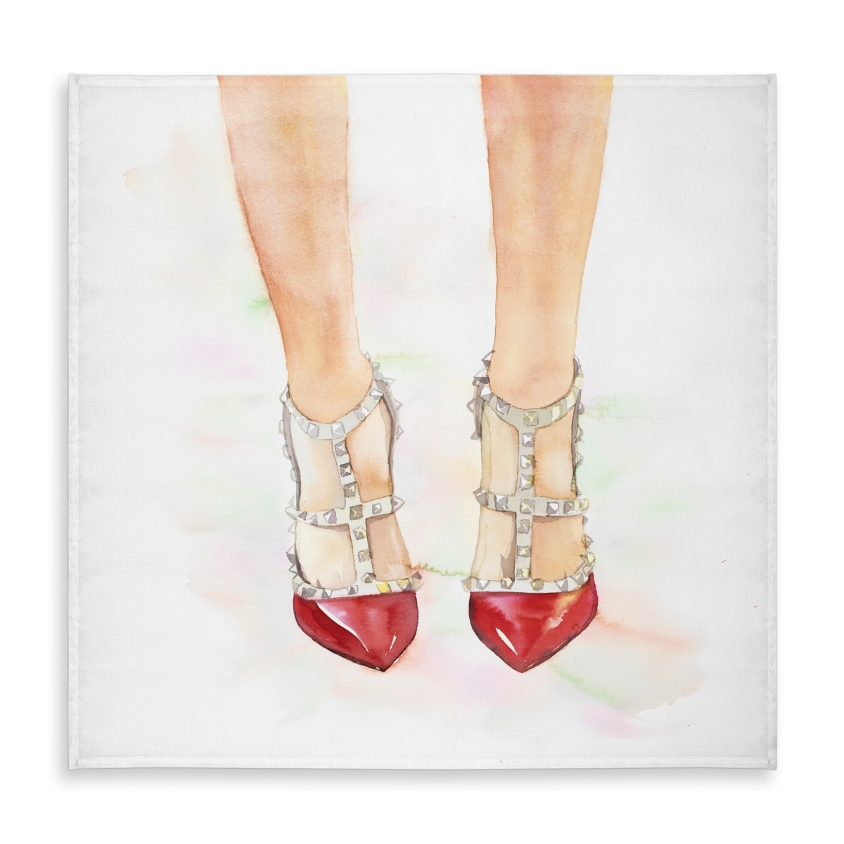 Picture of Begin Home Decor C1TC585871MV6M 58 x 58 in. Red Studded High Heels Tablecloth - Romantic Home Decor