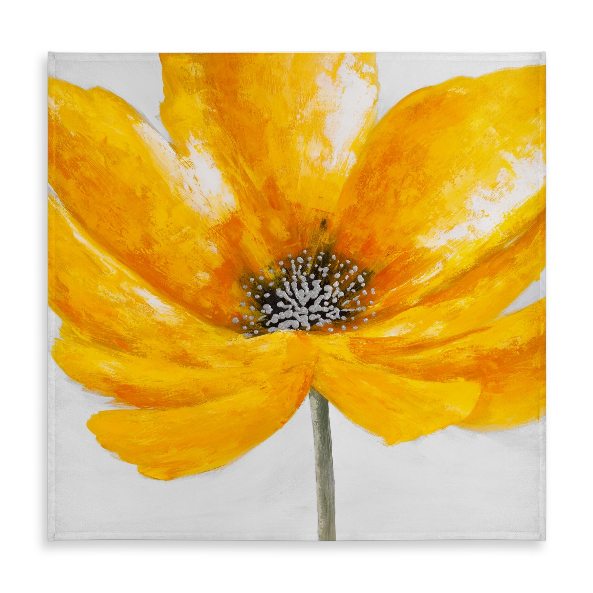 Picture of Begin Home Decor C1TC58583WSGAY 58 x 58 in. Big Yellow Flower Tablecloth - Floral & Botanical Home Decor