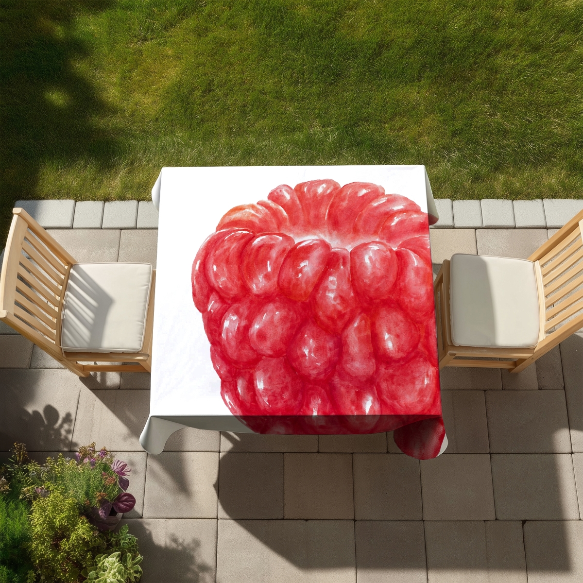 Picture of Begin Home Decor C1TC5858C1RD4Y 58 x 58 in. Raspberry Red Tablecloth - Indoor Outdoor Home Decor
