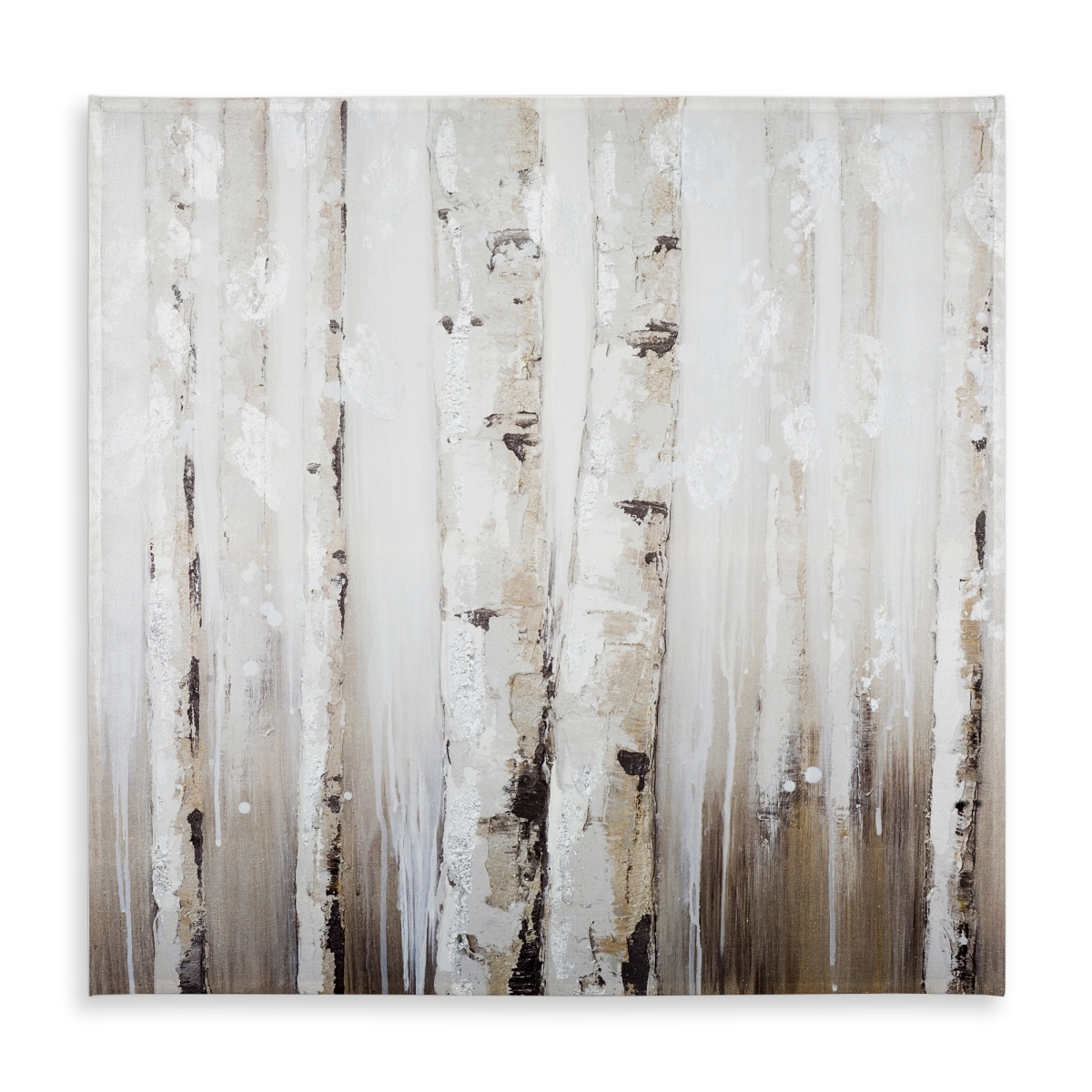 Picture of Begin Home Decor C1TC5858MJX19Y 58 x 58 in. White Landscapes Abstract Birches Tablecloth for Home Decor