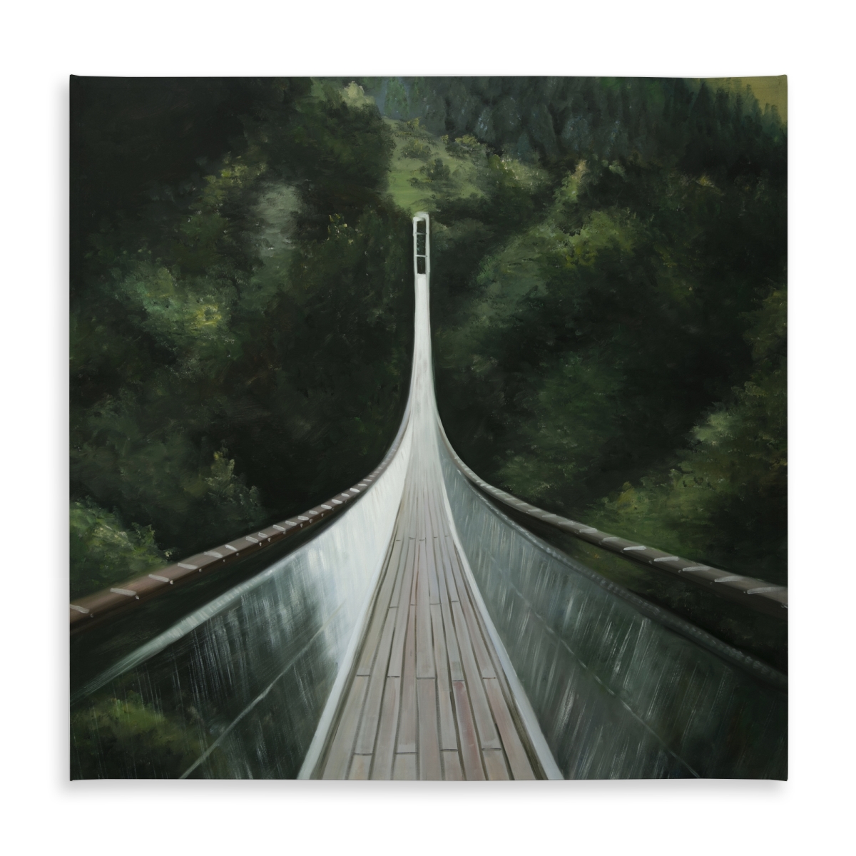 Picture of Begin Home Decor C1TC5858XMW2SB 58 x 58 in. Steep Bridge Tablecloth - Modern Bedroom & Outdoor Decor