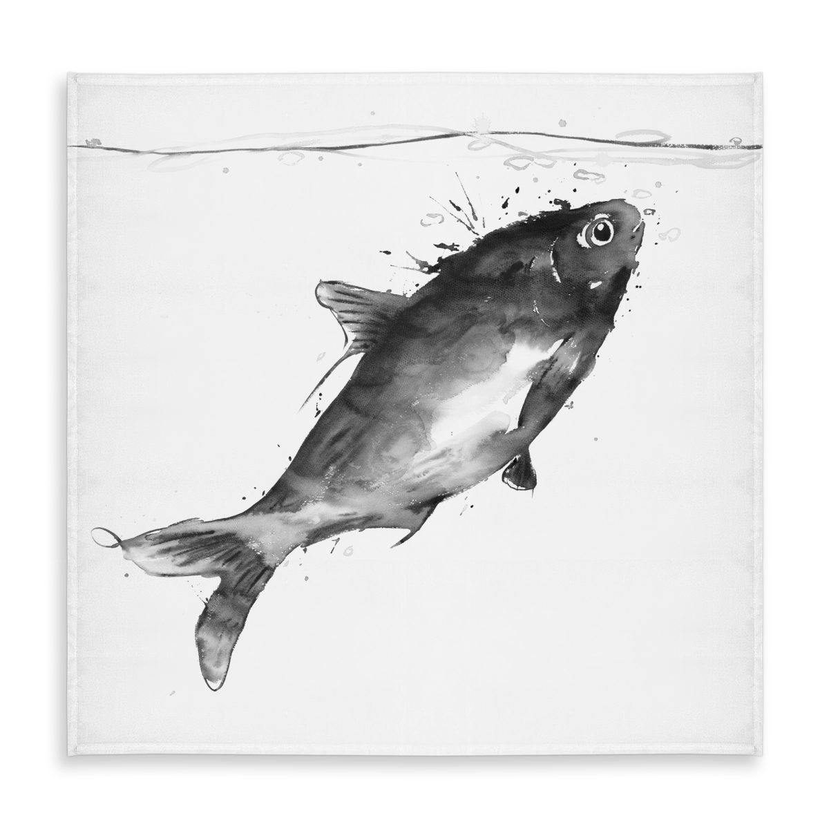 Picture of Begin Home Decor C1TC5858WA65BA 58 x 58 in. Happy Swimming Fish Tablecloth - Indoor & Outdoor Home Decor