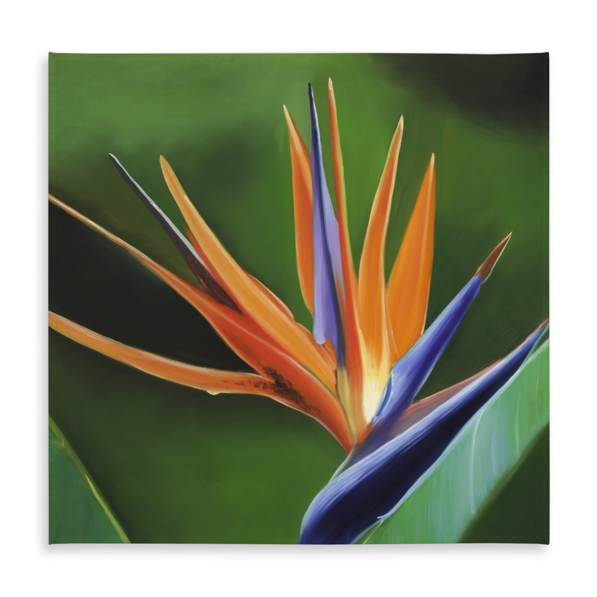Picture of Begin Home Decor C1TC5858R3UZD0 58 x 58 in. Bird of Paradise Tablecloth - Botanical Green Indoor & Outdoor