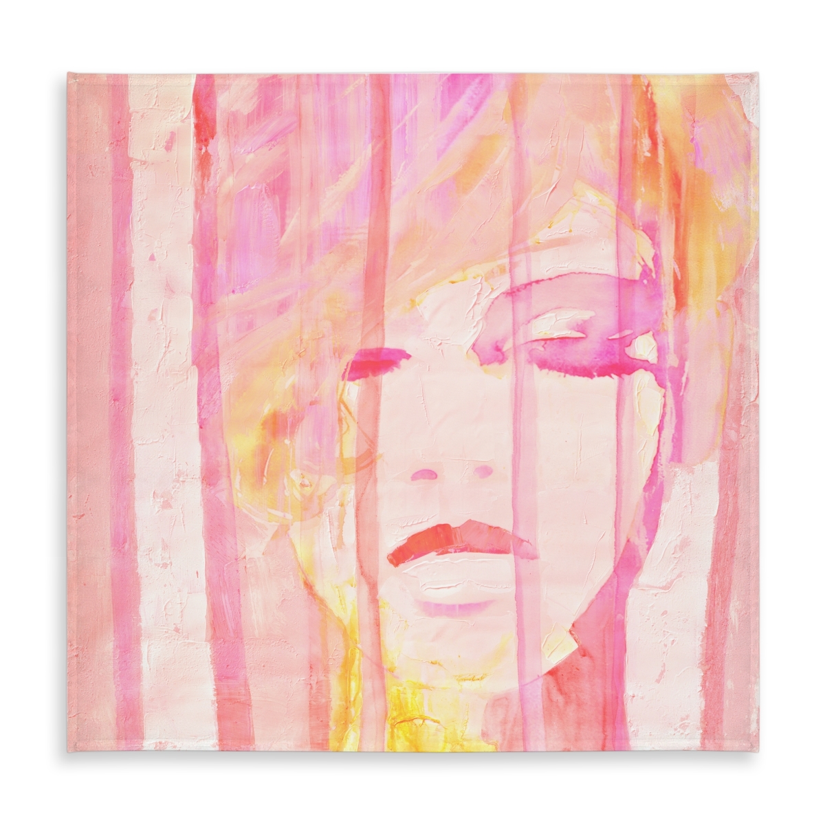 Picture of Begin Home Decor C1TC5858RVXIBW 58 x 58 in. Abstract Portrait Feminine Pink Tablecloth - Indoor & Outdoor Decor