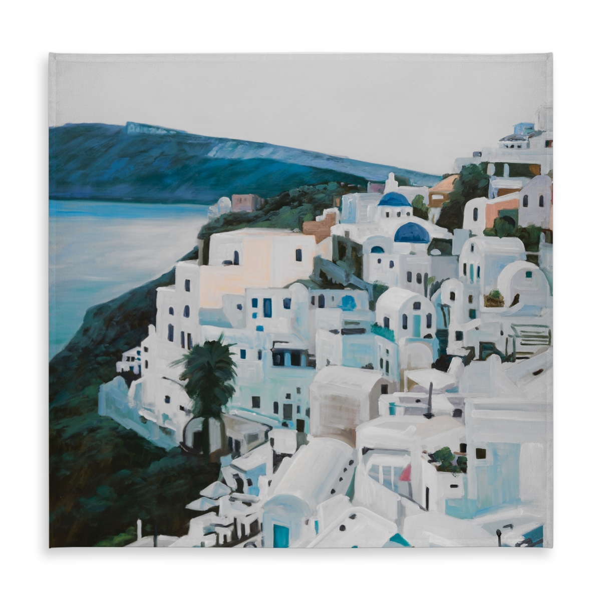 Picture of Begin Home Decor C1TC5858KNHTUV 58 x 58 in. Travel in Greece Tablecloth - Hyperrealist Cities Decor