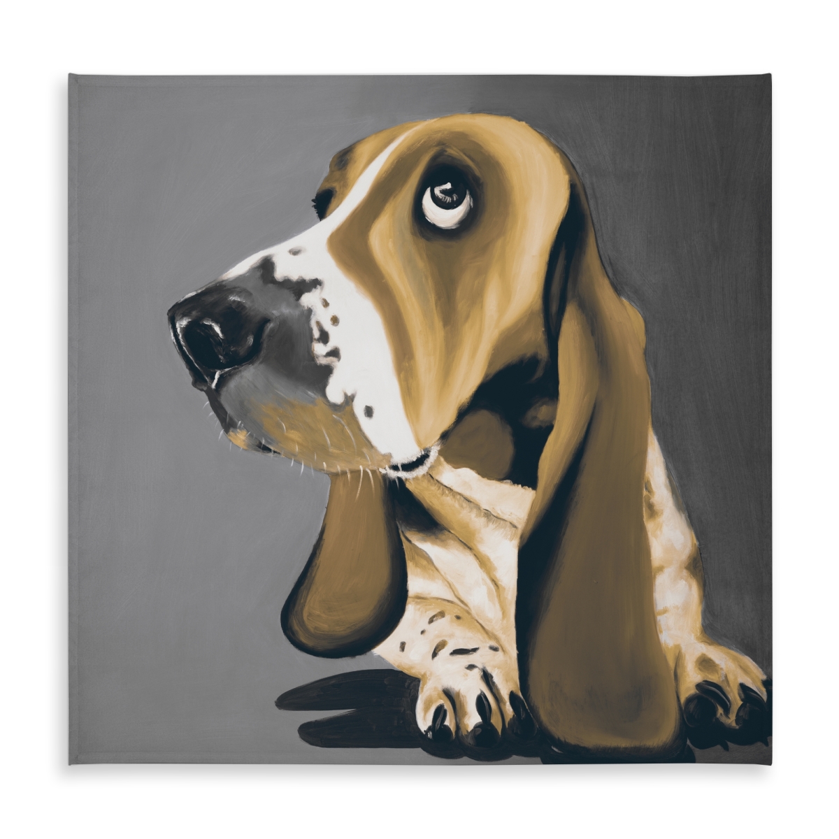 Picture of Begin Home Decor C1TC5858PHBCKK 58 x 58 in. Gold Basset Hound Dog Tablecloth - Brown Indoor & Outdoor Decor