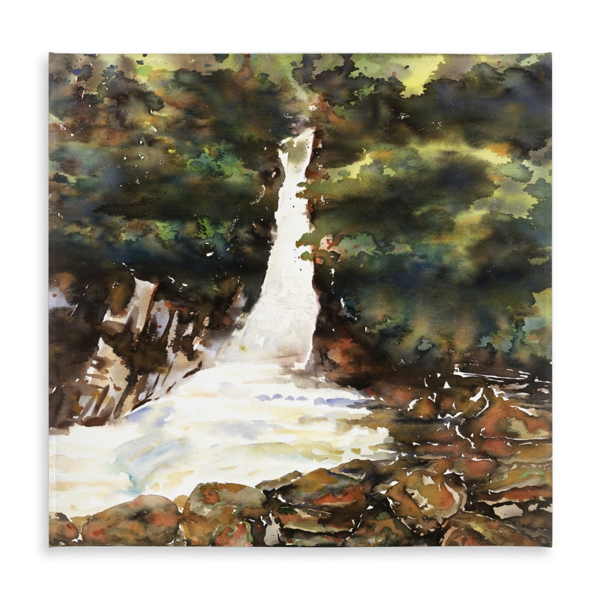 Picture of Begin Home Decor C1TC5858A3IRR2 58 x 58 in. Watercolor Waterfalls Tablecloth - Indoor & Outdoor Home Decor