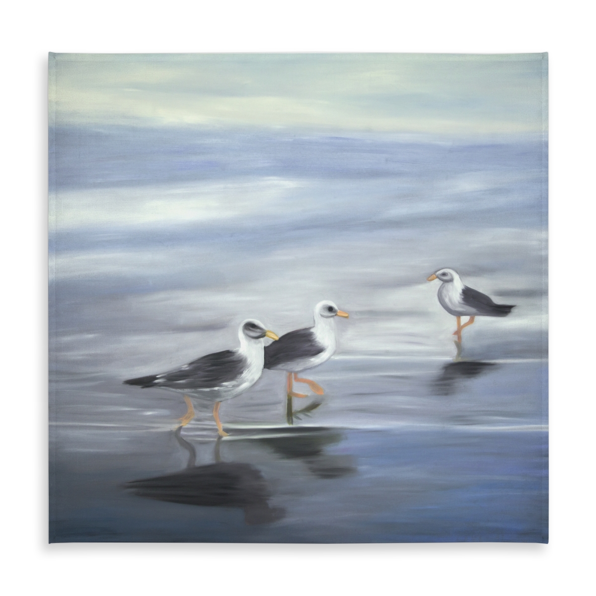 Picture of Begin Home Decor C1TC5858XT0FHD 58 x 58 in. Three Gulls Tablecloth - Indoor & Outdoor Bird Decor for Home