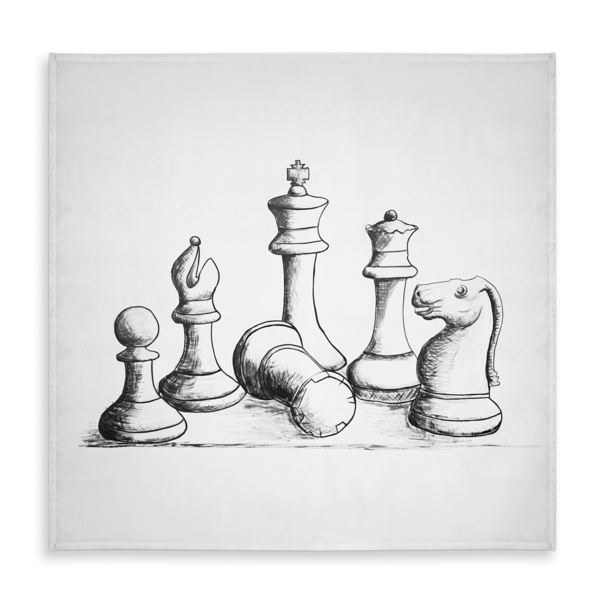 Picture of Begin Home Decor C1TC5858KLMI21 58 x 58 in. Minimalist Chess Game Pieces Tablecloth - Indoor & Outdoor Decor