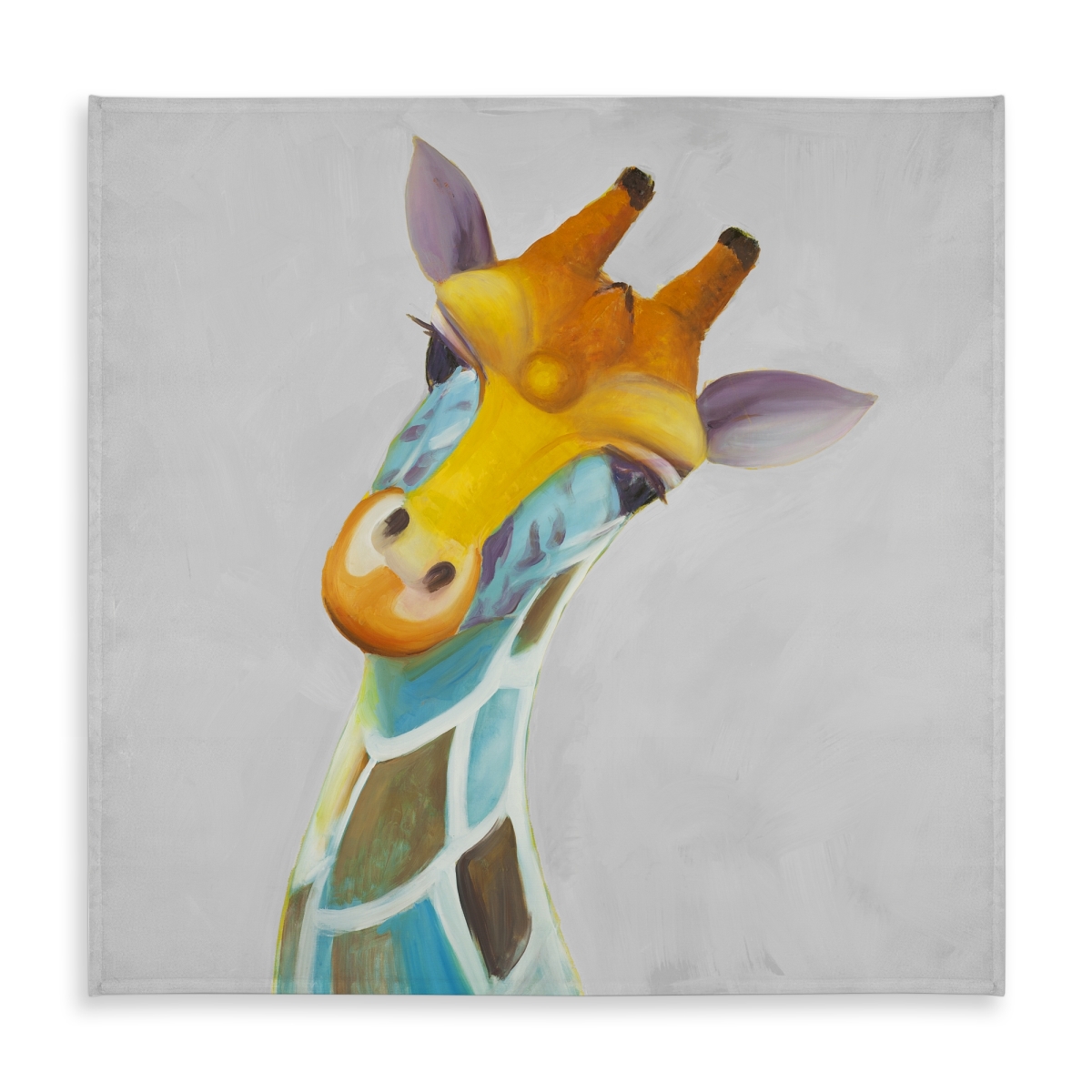 Picture of Begin Home Decor C1TC5858DQ7HHI 58 x 58 in. Colorful Giraffe African Blue Tablecloth - Indoor & Outdoor Decor