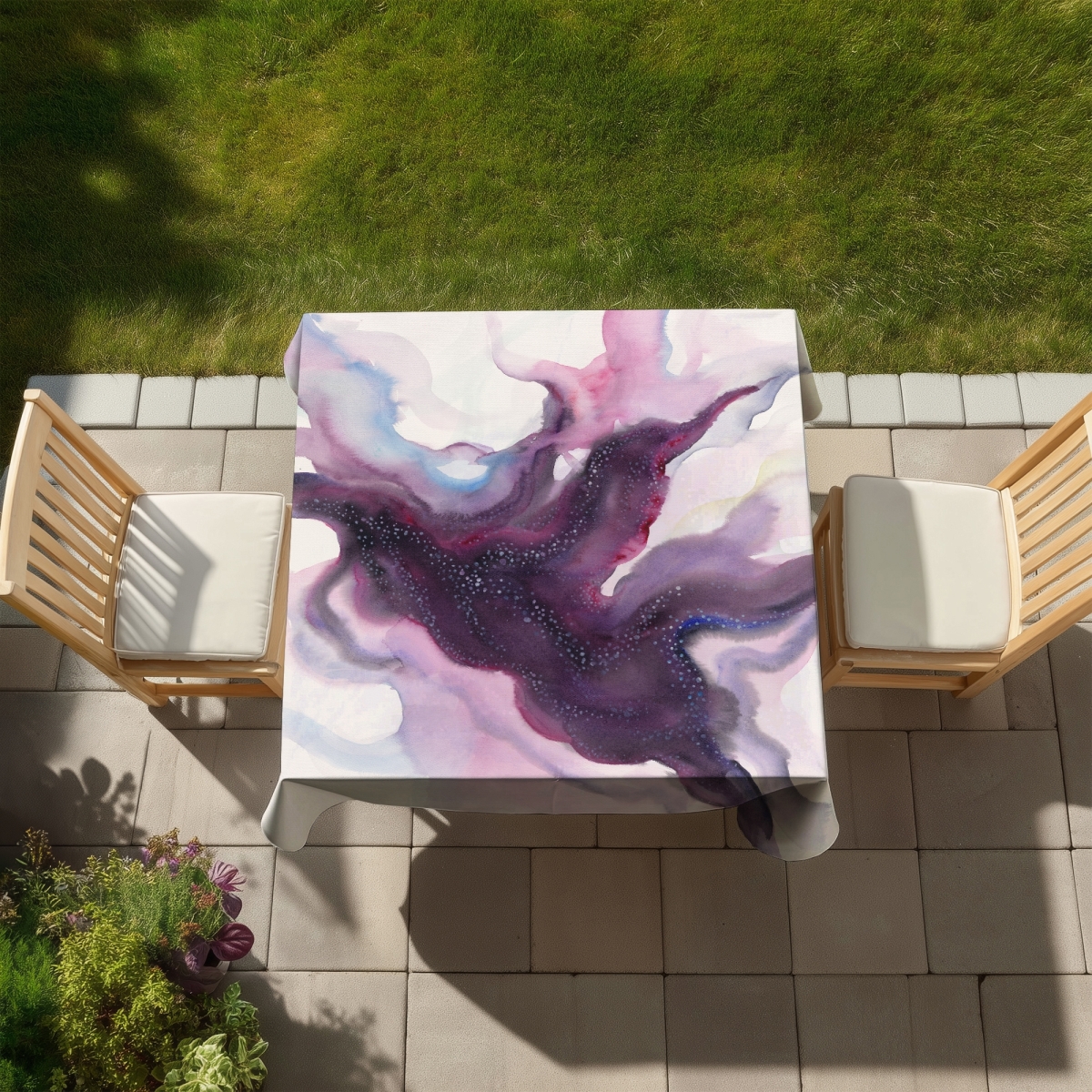 Picture of Begin Home Decor C1TC5858AE0X3G 58 x 58 in. Purple Abstract Milky Way Tablecloth - Indoor & Outdoor Decor