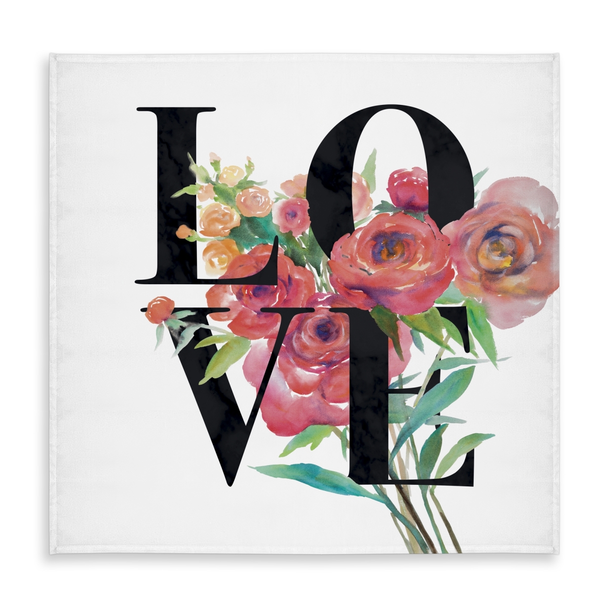 Picture of Begin Home Decor C1TC5858ENRJ0Z 58 x 58 in. Love Black Bedroom Leaves Tablecloth - Indoor & Outdoor Decor
