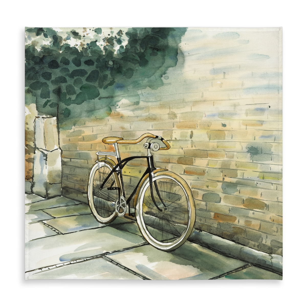 Picture of Begin Home Decor C1TC5858KAJAZ5 58 x 58 in. Old Urban Bicycle Trees Tablecloth - Indoor & Outdoor Home Decor