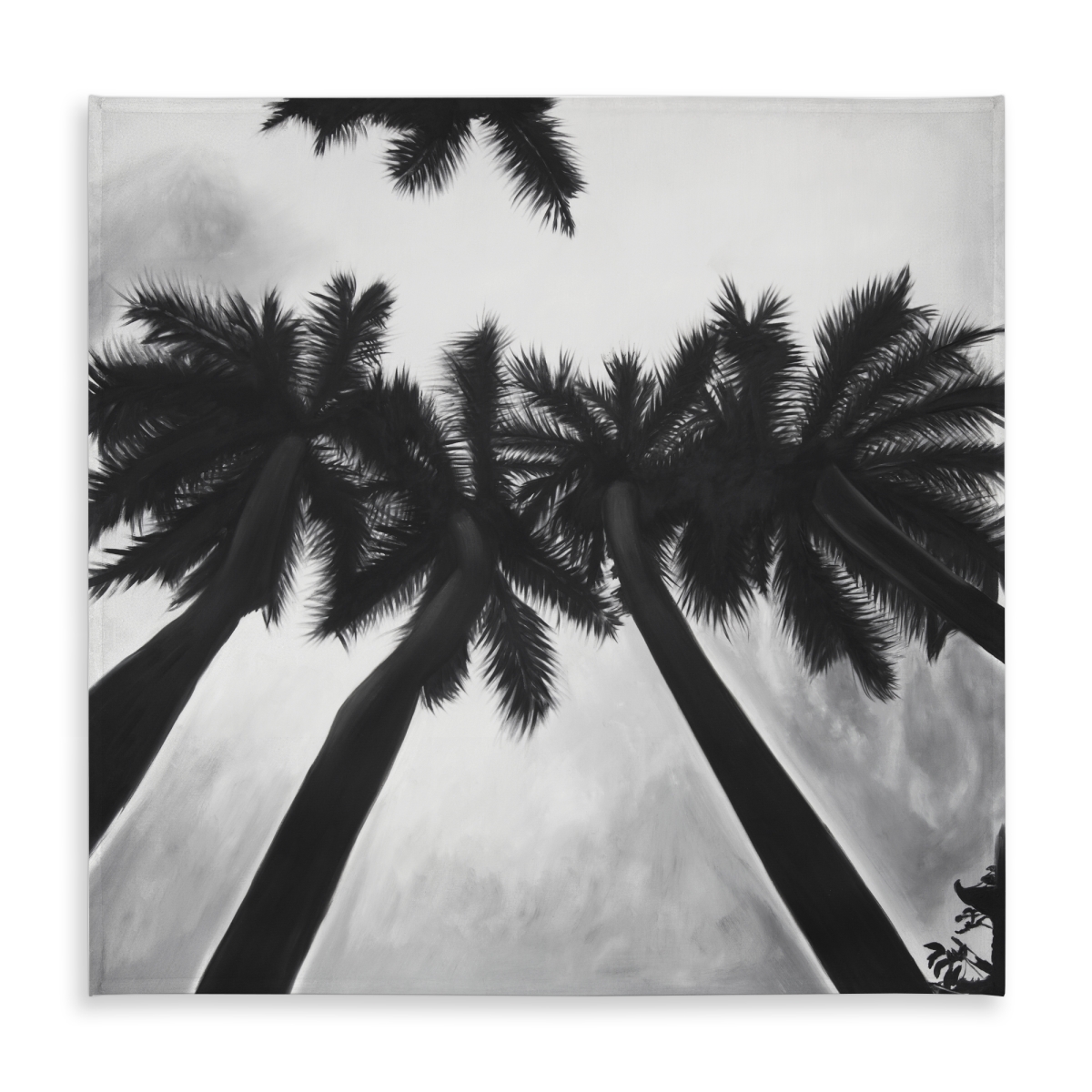 Picture of Begin Home Decor C1TC58584DIDLL 58 x 58 in. Monochrome Palm Trees Tablecloth - Indoor & Outdoor Home Decor