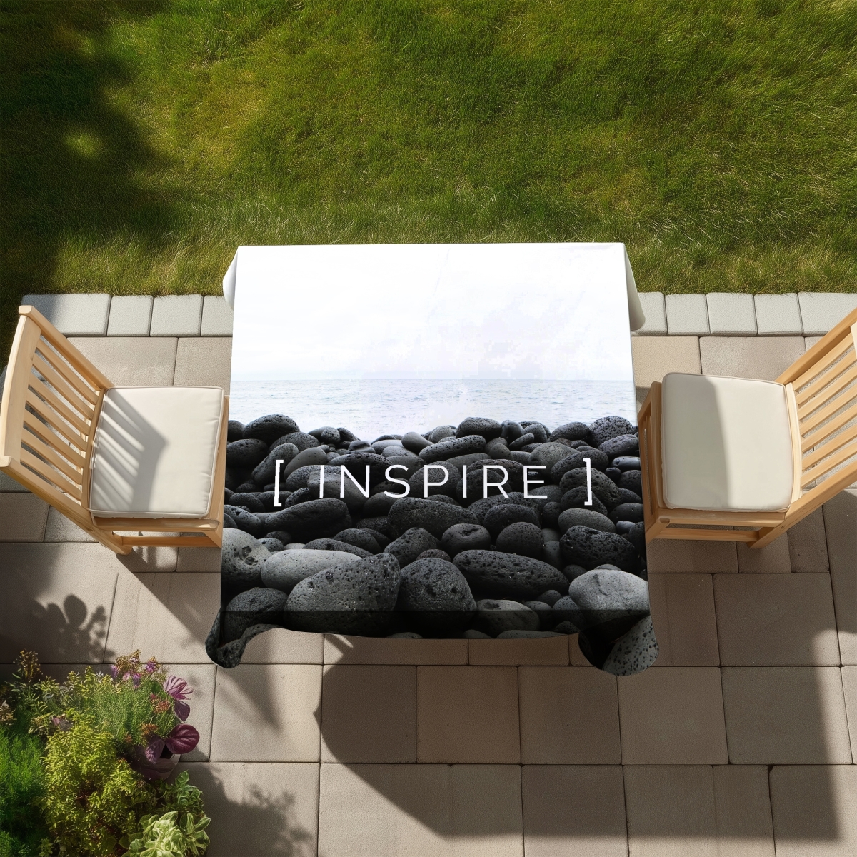 Picture of Begin Home Decor C1TC5858OPSU0M 58 x 58 in. Inspire Tablecloth for Indoor & Outdoor Home Decor - Stylish Design
