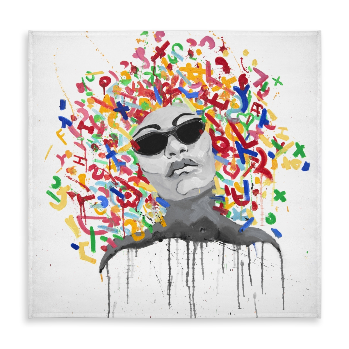 Picture of Begin Home Decor C1TC5858P16C5G 58 x 58 in. Retro Shapes Woman Street Art Pop Tablecloth - Indoor & Outdoor
