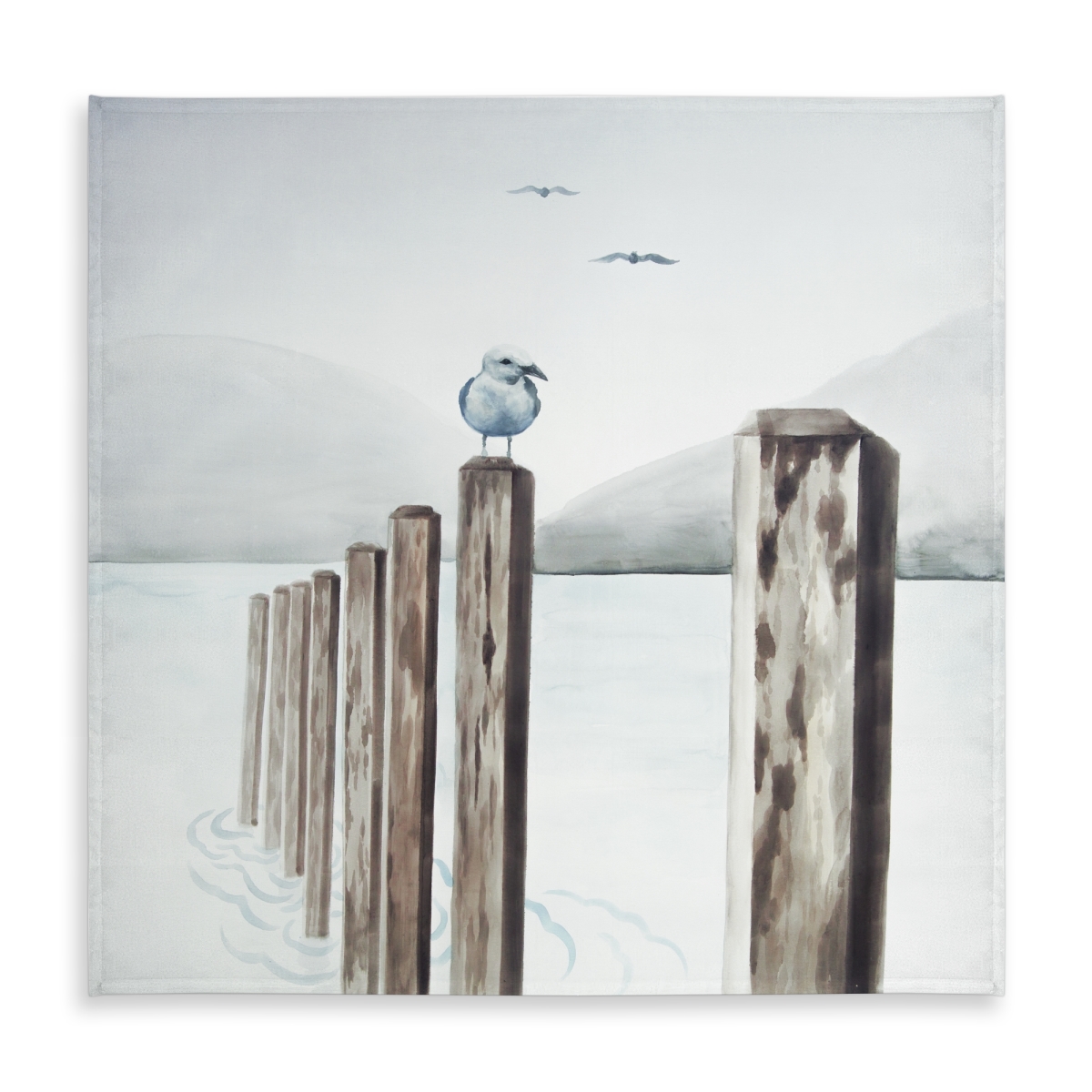 Picture of Begin Home Decor C1TC5858SJI1Y7 58 x 58 in. Marine Coastal Sea Indoor & Outdoor Tablecloth - Seagull Design
