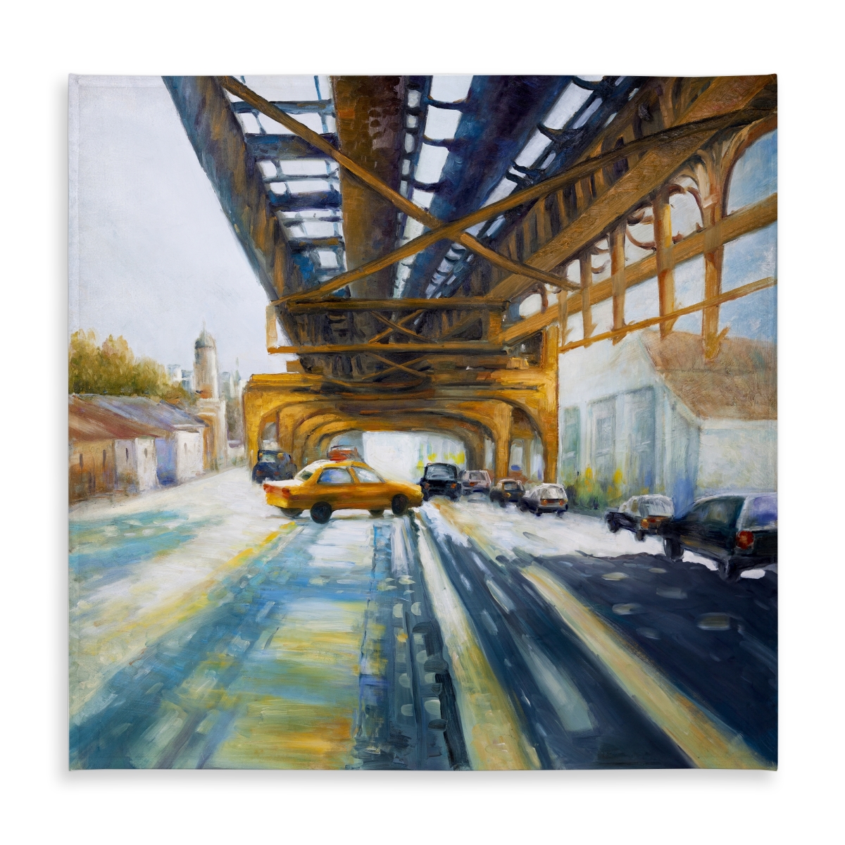Picture of Begin Home Decor C1TC5858CQ1VKD 58 x 58 in. Cars Under the Bridge Tablecloth - Indoor & Outdoor Home Decor