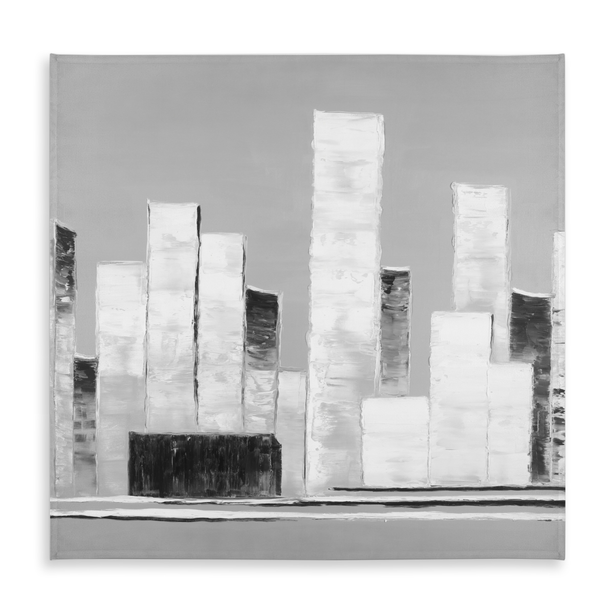 Picture of Begin Home Decor C1TC5858XJYVVZ 58 x 58 in. Contemporary White Tablecloth - Abstract Black & White Design