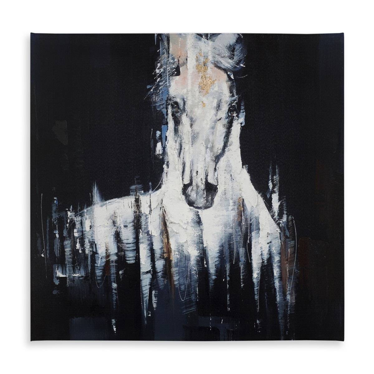 Picture of Begin Home Decor C1TC585830NFRO 58 x 58 in. Abstract White Horse Tablecloth - Indoor & Outdoor Home Decor