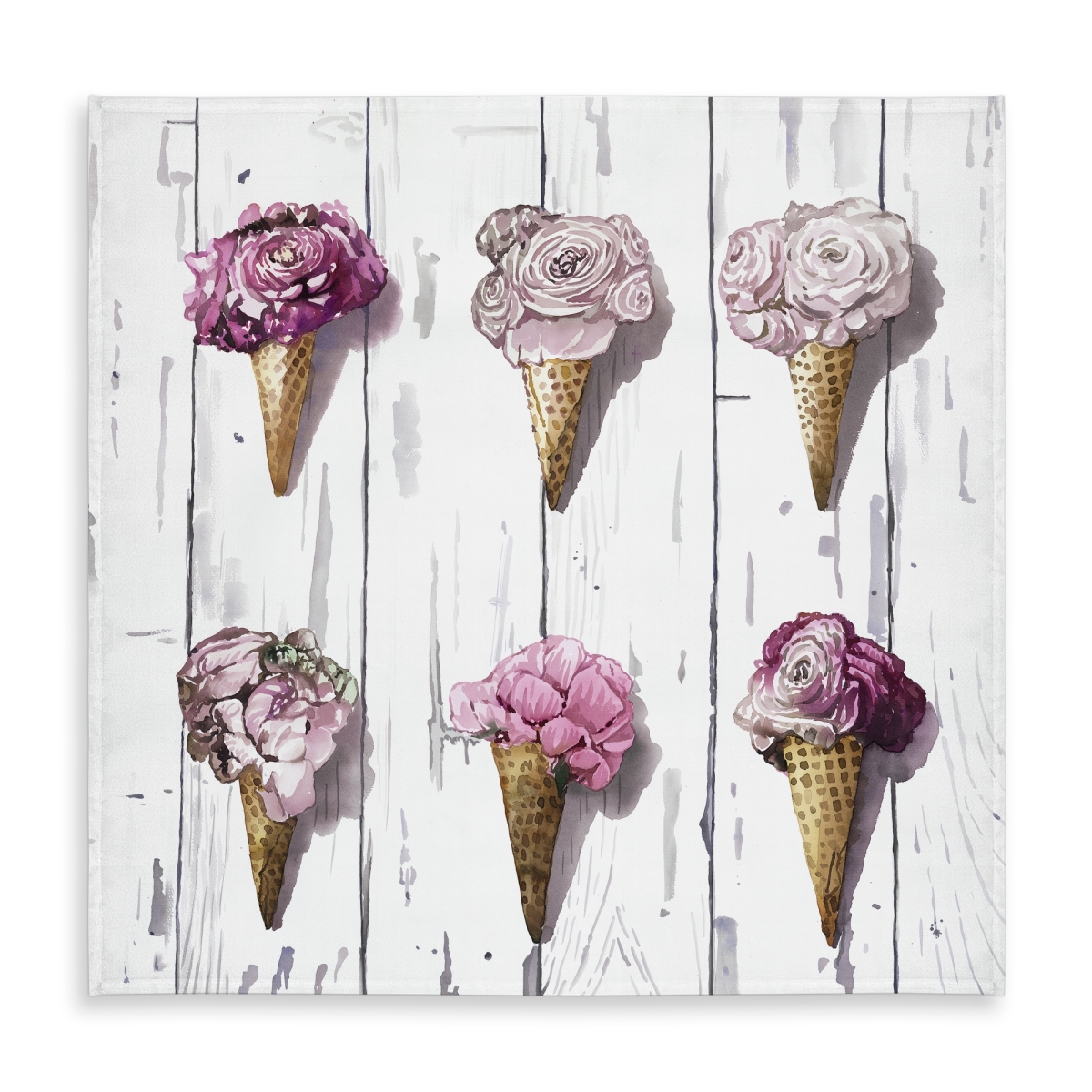 Picture of Begin Home Decor C1TC5858QEI0U8 58 x 58 in. Peony Cones Tablecloth - Romantic Flowers for Indoor & Outdoor Decor