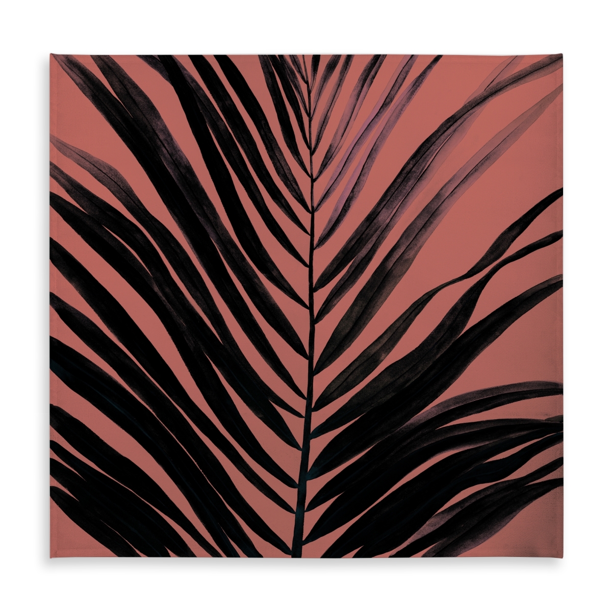 Picture of Begin Home Decor C1TC5858BO6R16 58 x 58 in. Black Minimalist Floral Tablecloth - Coral Tropical Palm Leaves