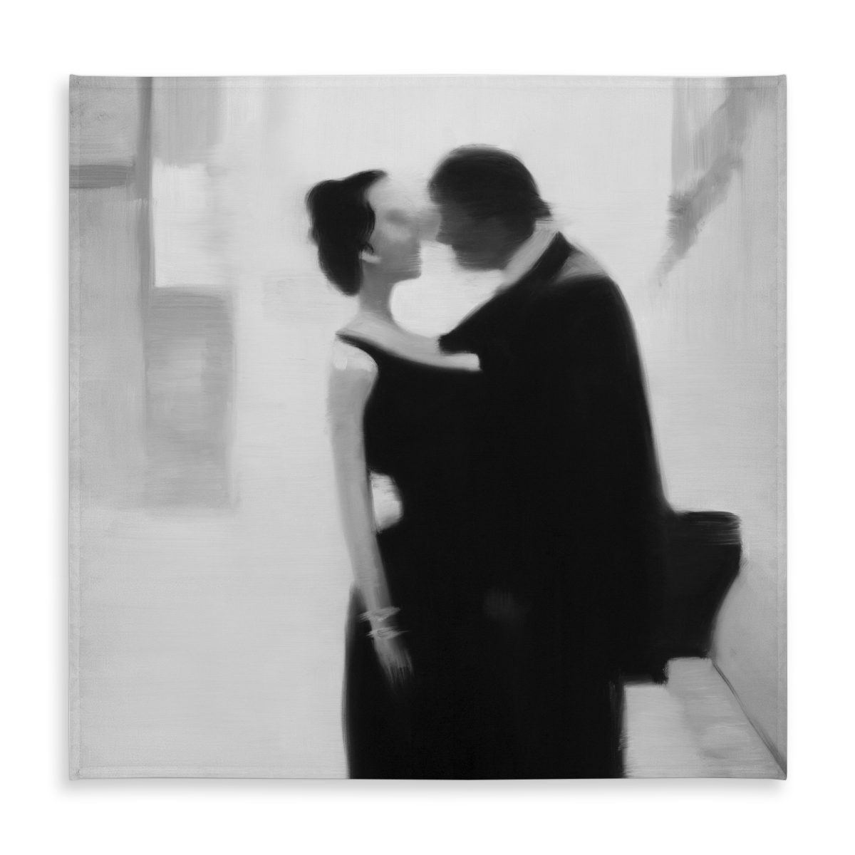 Picture of Begin Home Decor C1TC5858K2LNQA 58 x 58 in. White Figurative Tablecloth - Couple in the Street - Home Decor