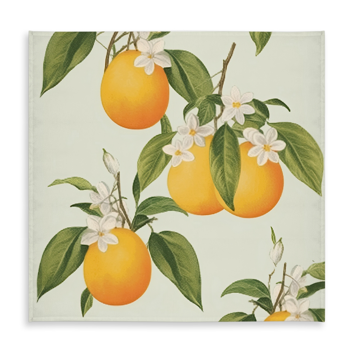 Picture of Begin Home Decor C1TC585826YNKB 58 x 58 in. Green Flowers Abstract Tablecloth - Suspended Oranges Decor