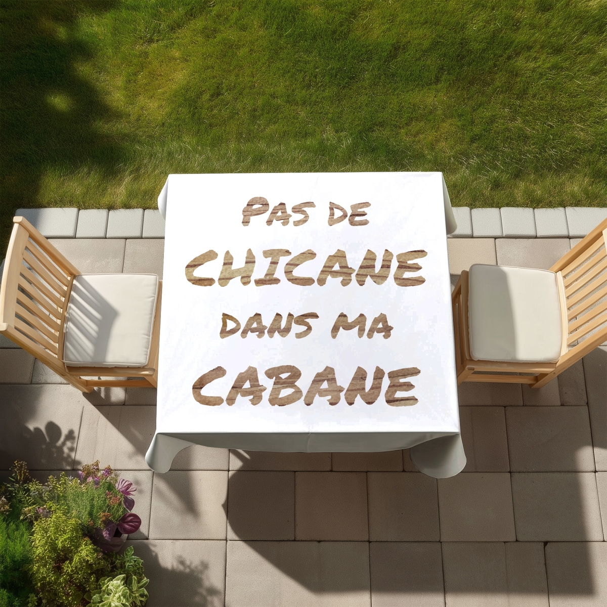 Picture of Begin Home Decor C1TC5858L1DDRP 58 x 58 in. No Dispute in My House Tablecloth - Motivational Home Decor
