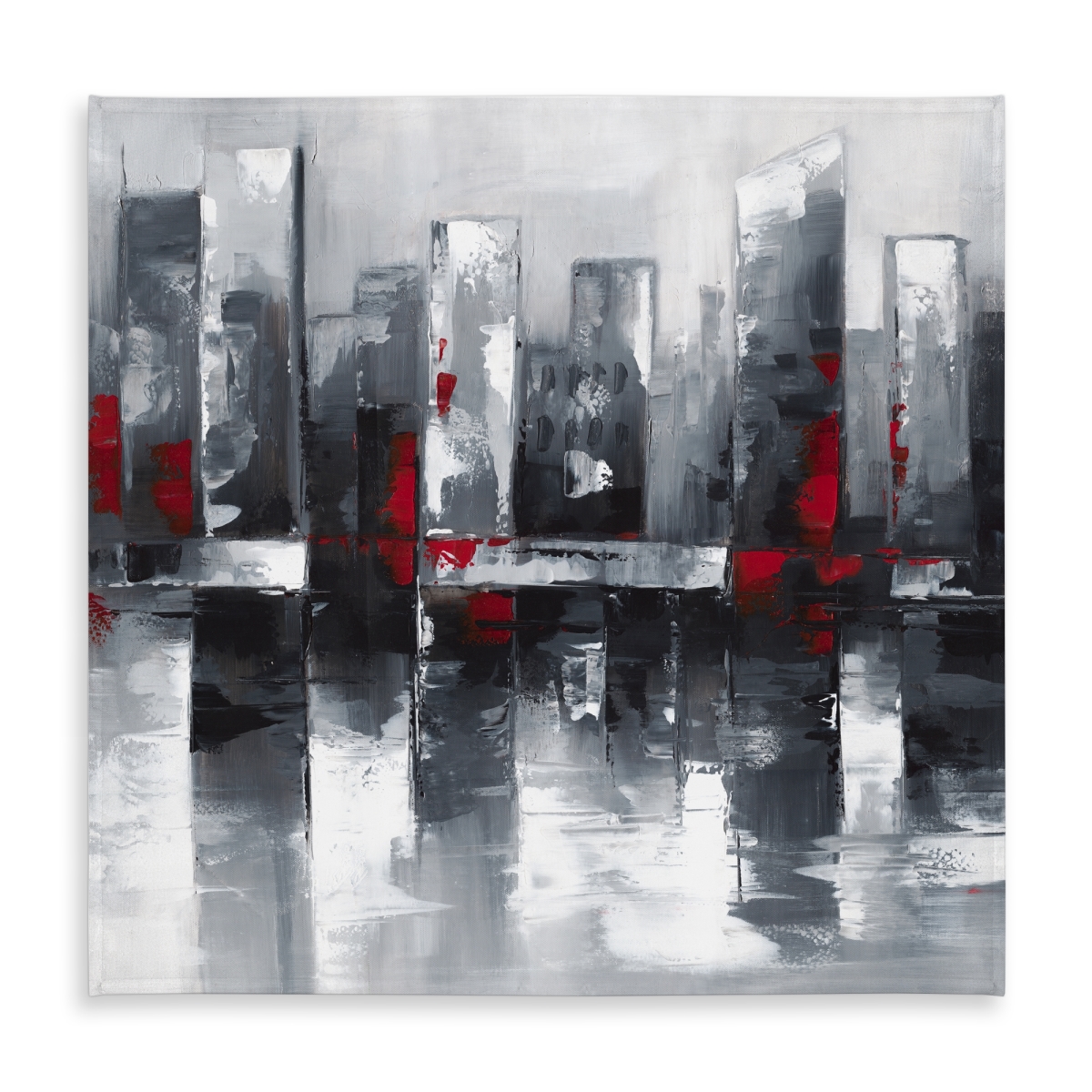 Picture of Begin Home Decor C1TC5858M1YSJM 58 x 58 in. Abstract Cityscape Tablecloth - Indoor & Outdoor Home Decor