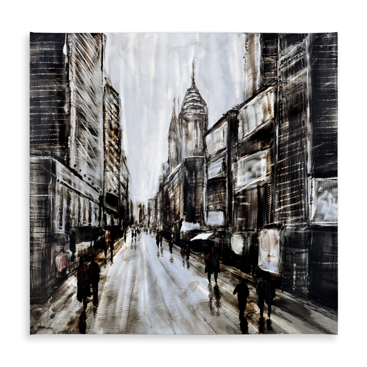 Picture of Begin Home Decor C1TC5858RP15F0 58 x 58 in. Busy Gray Street Tablecloth - Industrial Brown Home Decor